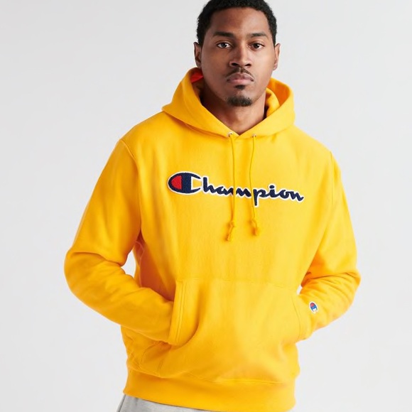 yellow champion sweatshirt mens